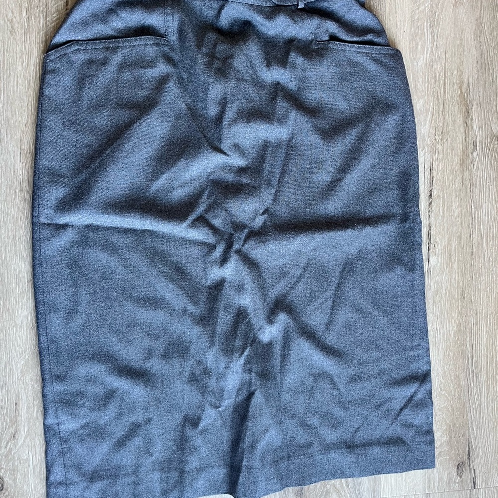 Vintage Gray Pencil Skirt - Picture 2 of 7